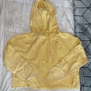 Yellow Cropped Hoodie